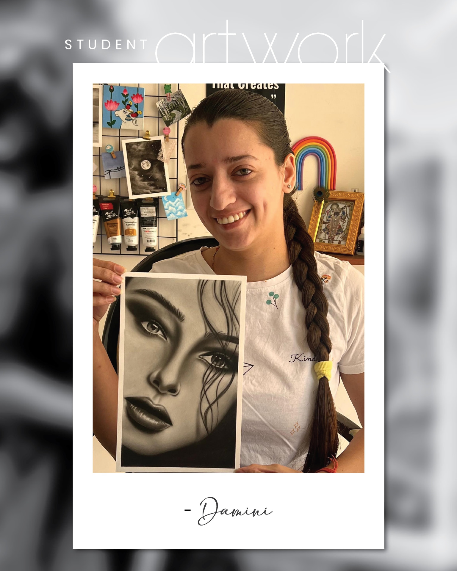 Student charcoal artwork