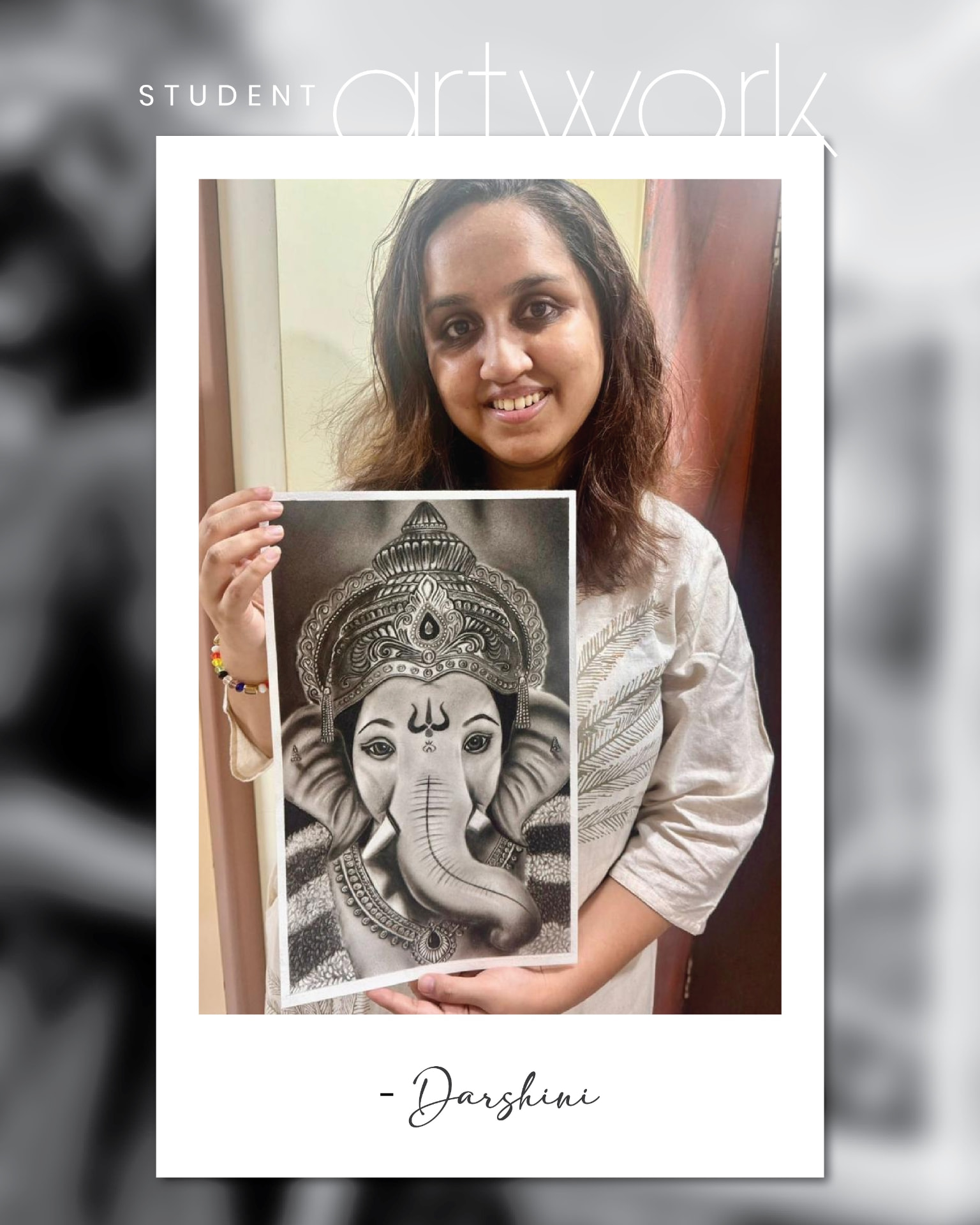 Student charcoal artwork