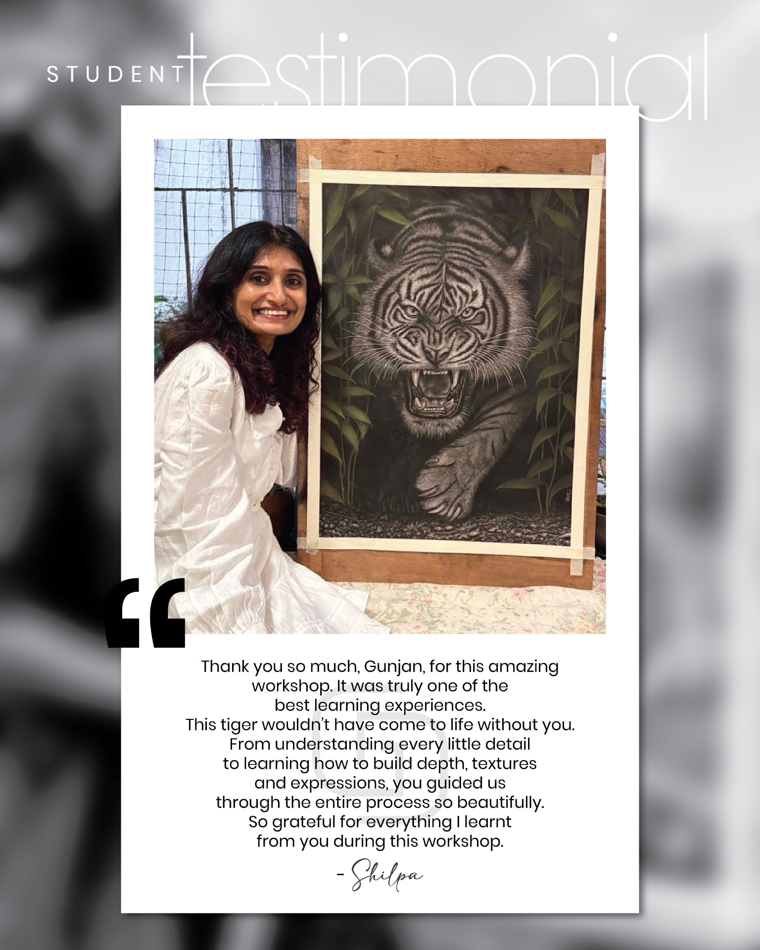 Student charcoal artwork
