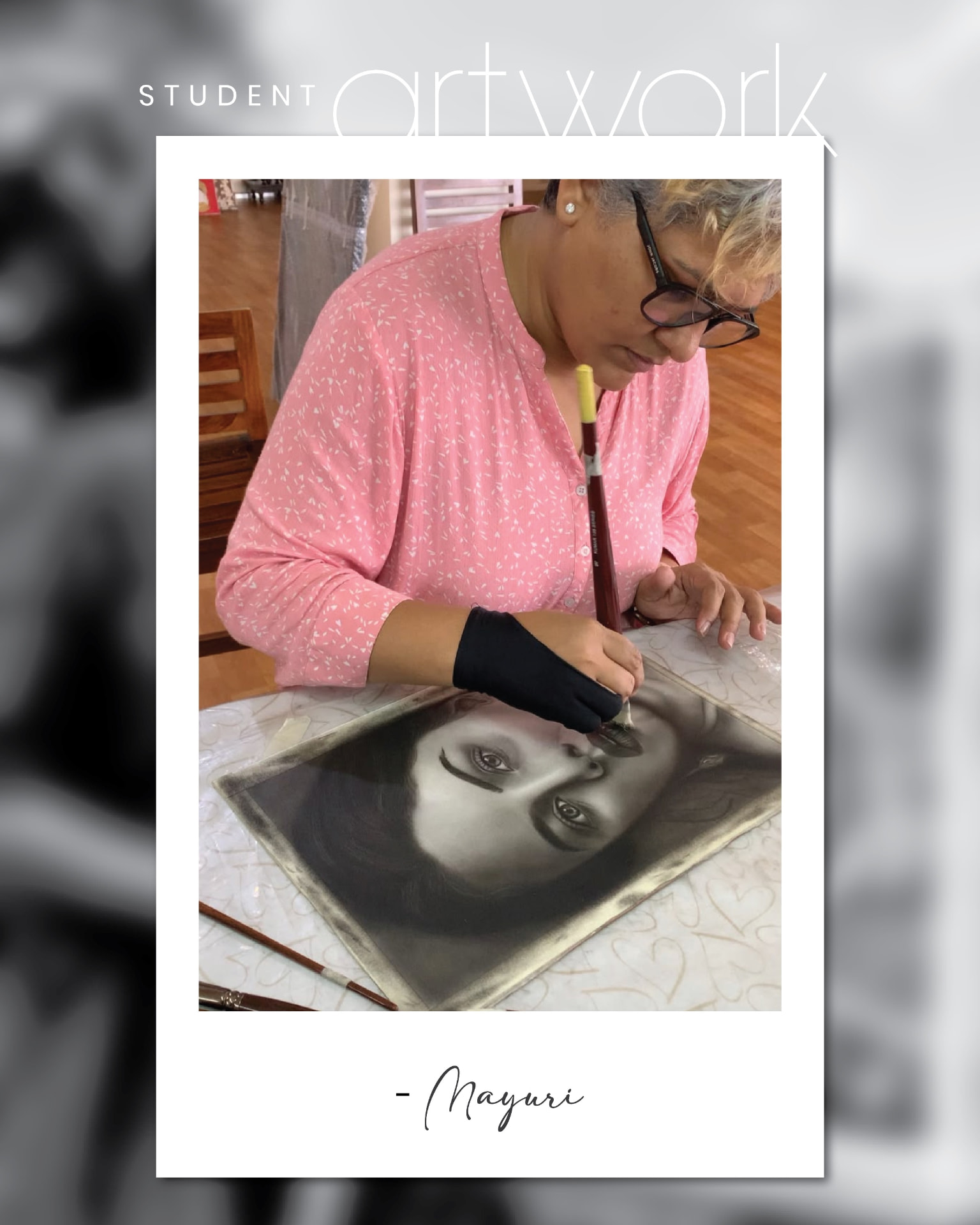 Student charcoal artwork