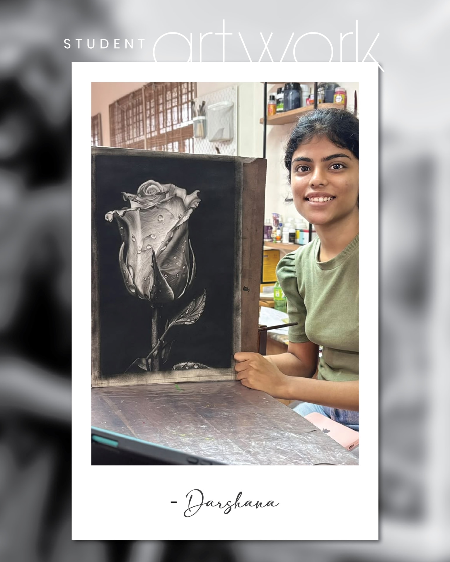 Student charcoal artwork